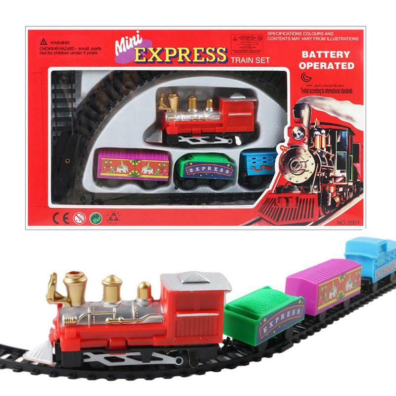 بطارية تعمل مجموعة قطار عيد الميلاد للأطفال ، مسارات السكك الحديدية ، ألعاب تعليمية ، هدية للحزب ، هدية عيد الميلاد