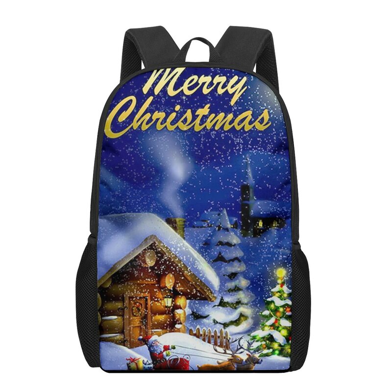 حقائب ظهر مطبوعة للأطفال لعيد الميلاد سانتا كلوز ، طلاب ، أولاد ، بنات ، حقائب كتف مدرسية ، تسوق ، سفر ، تسوق