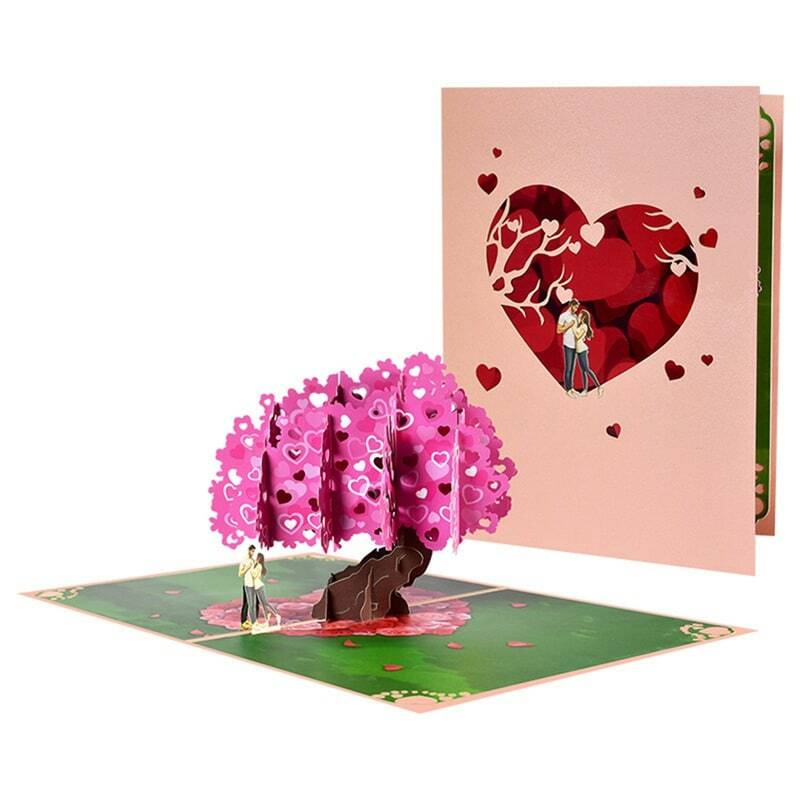 بطاقة تهنئة ثلاثية الأبعاد لعيد الحب ، لعيد الحب ، والزفاف ، والذكرى السنوية ، والخطوبة ، للرجل والمرأة