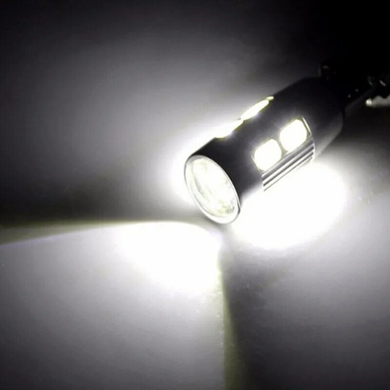 مصباح LED للوحة ترخيص موصل كان ، مصباح إشارة الانعطاف الجانبي ، أبيض فائق السطوع ، إسفين السيارة ، 12 فولت ، 7.5 K ، 10 SMD ، W5W T10 ، 2