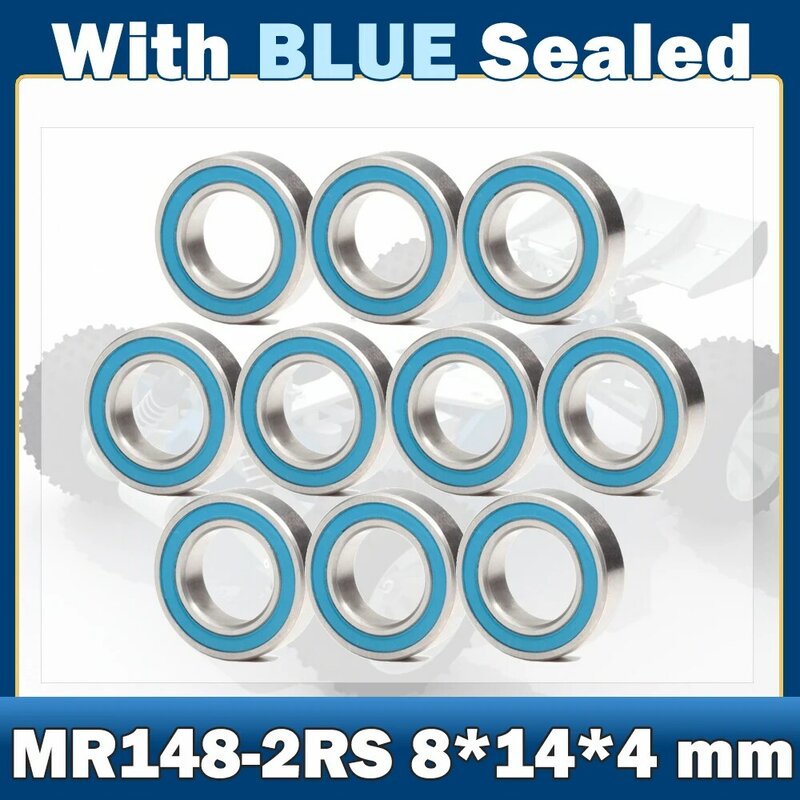 MR148RS تحمل (10 قطعة) 8*14*4 ملليمتر ABEC-7 مصغرة MR148-2RS رو الكرات مع الأزرق مختومة L-1480DD