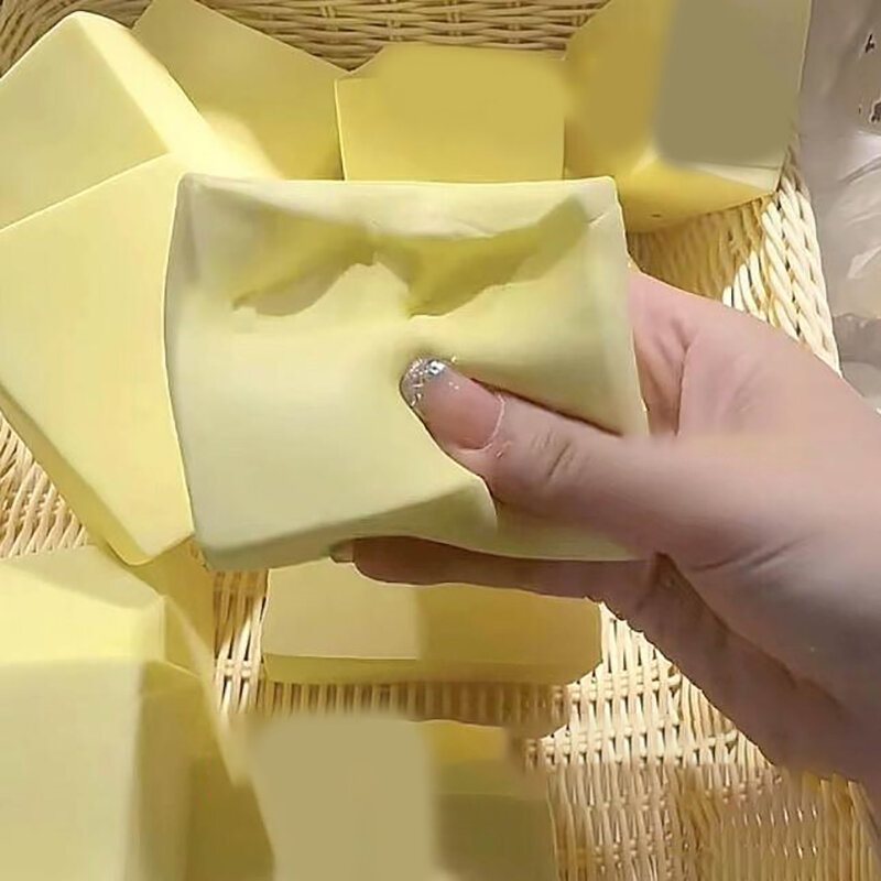 Mochi نخب لينة ثلاثية الأبعاد الحلوى الصفراء ضغط اللعب ، وتخفيف استرخاء ، والحسية لينة محاكاة واضحة ، هدية الطرف