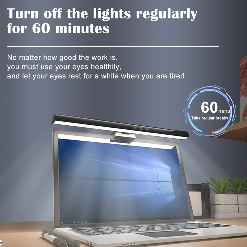 مشبك ضوء شاشة الكمبيوتر ضوء غير متماثل حماية للعين في المهجع ، مصباح معلق على الشاشة
