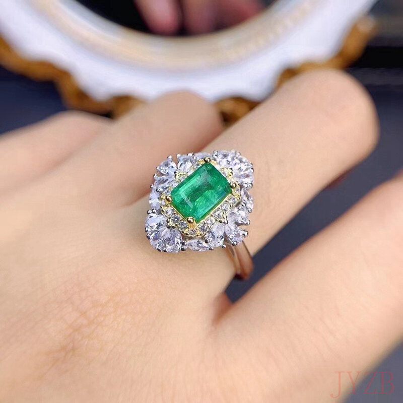 خاتم الماس النسائي AIOSC CN (الأصل) فضة المرأة الاسترليني الطبيعية البريل الفضة خاتم للذكرى الجميلة