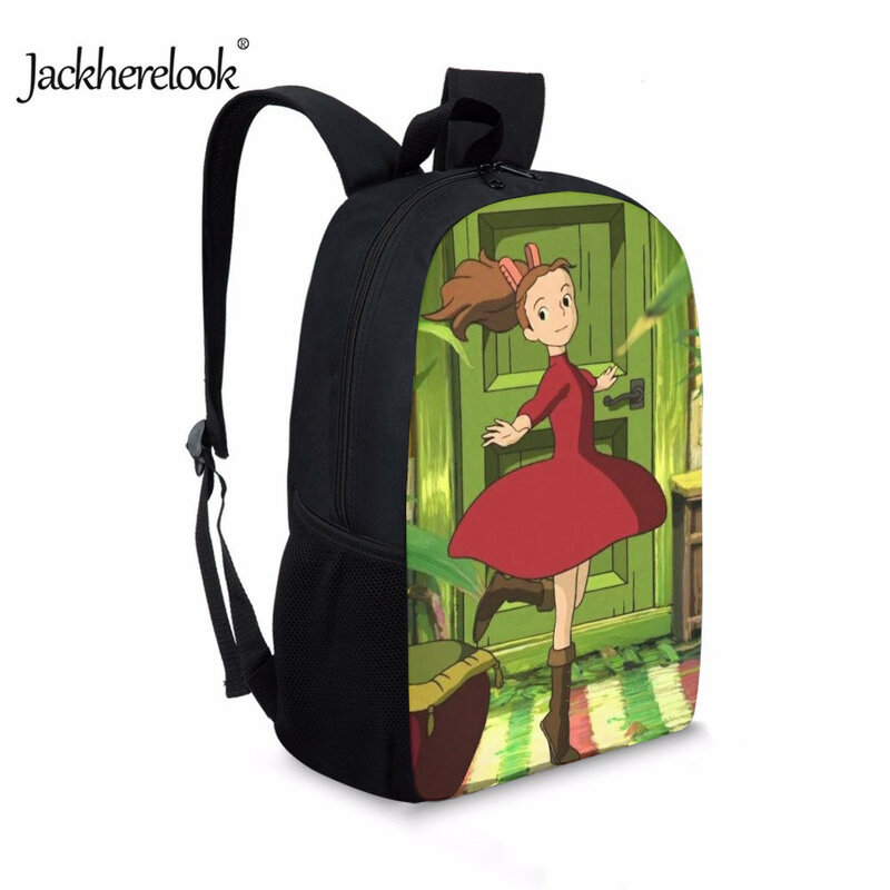 Jackherelook العالم السري من أريتي أنيمي طباعة حقيبة مدرسية للفتيات الكرتون حقيبة مدرسية للأطفال دائم Bookbag