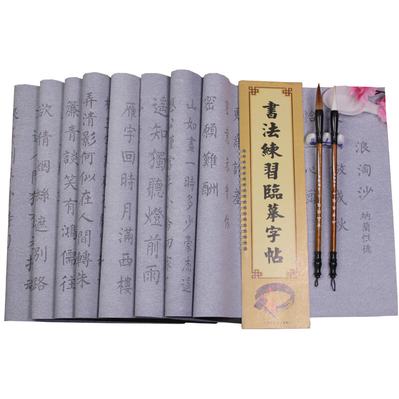 دفتر فرشاة ماجيك قابل لإعادة الاستخدام للكتابة المائية ، مجموعة من فرش الخط الصيني للمبتدئين ، قماش للكتابة المائية
