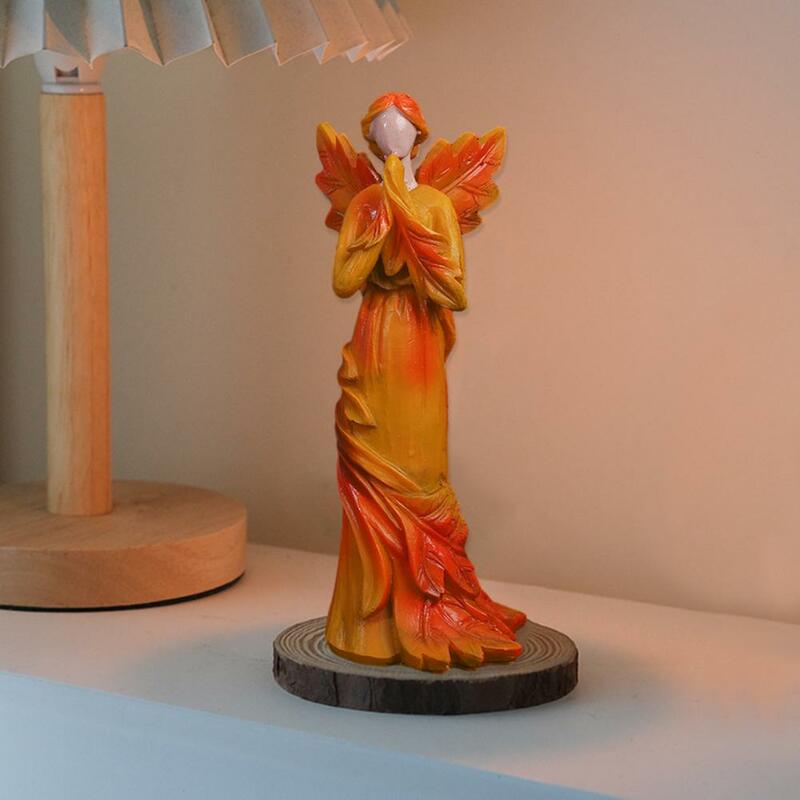 الراتنج مابل ليف الملاك زخرفة ، صنعة بديعة ، تمثال للمنزل ، عطلة ، زخرفة احتفالية