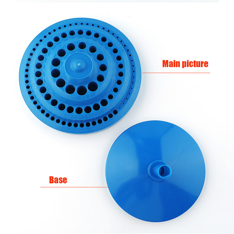 حار 1 قطعة شكل دائري البلاستيك الصلب 100 قطعة 1-13 مللي متر صندوق تخزين مثقاب حامل الأزرق هول تتحمل البلاستيك المنظم الحاويات