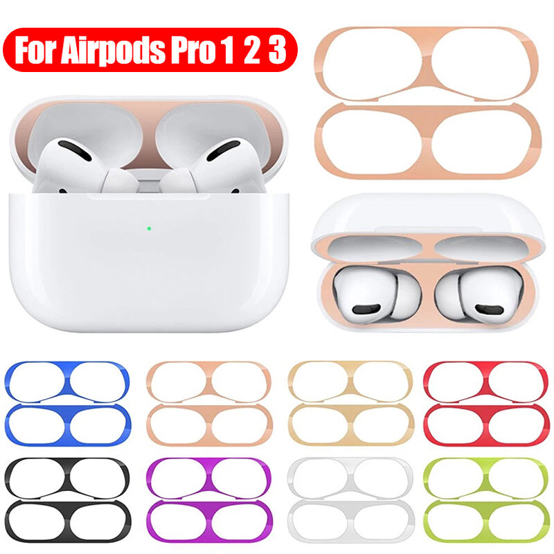 ملصق حماية من الغبار المعدني لأجهزة Apple AirPods Pro 1 2 ملصق حماية ضد الغبار ملصق مضاد للخدش لسماعات الأذن لأجهزة Airpods Pro