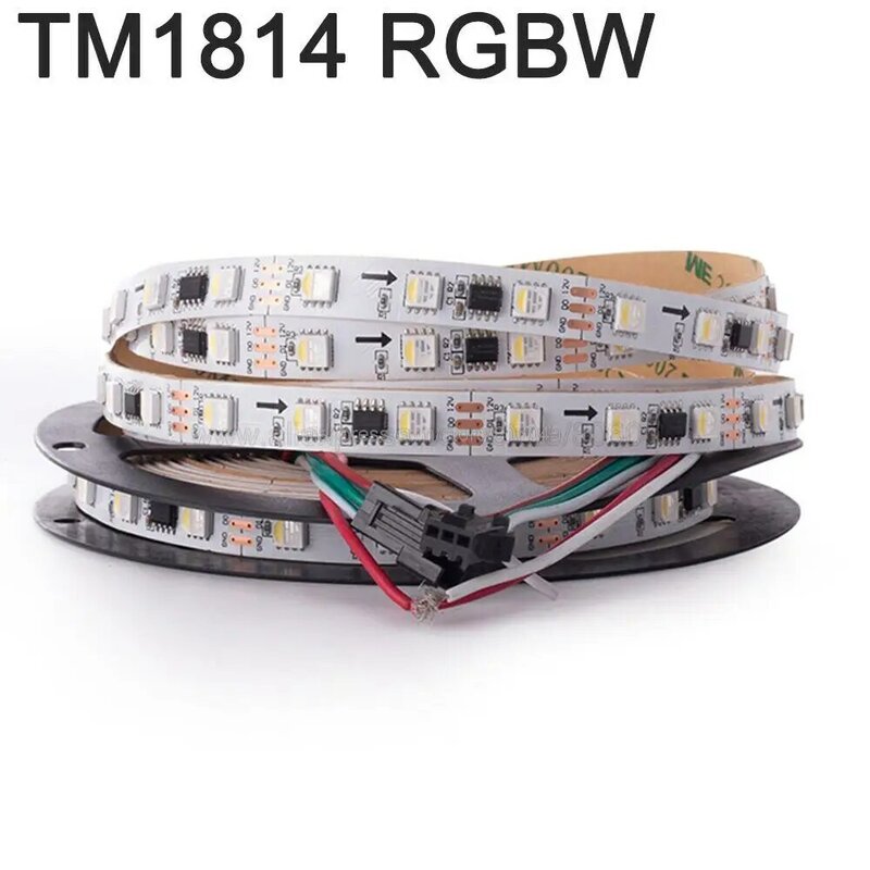 DC12V 24 فولت TM1814 RGBW RGBWW LED قطاع مصلحة الارصاد الجوية 5050 رقاقة 4 في 1 للبرمجة عنونة الذكية بكسل ضوء الشريط 5 متر 60 المصابيح/م IP20 IP67