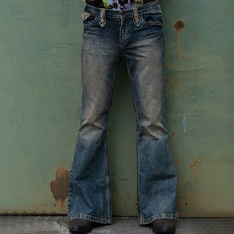 جينز رجالي سادة مستقيم ، بنطلون بزر الشارع ، قابل للتطبيق على نطاق واسع ، أزياء الشارع الشهير