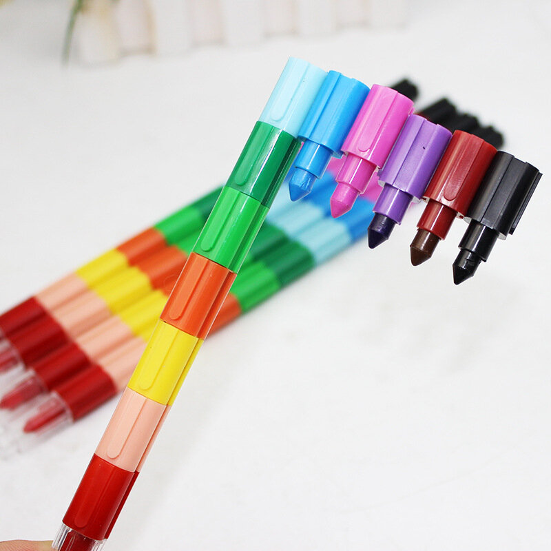 30 قطعة بناء كتلة التلوين الإبداعية يمكن تجميع تلوين 12 لون تلوين النفط اللوحة عصا لون القلم اللون طالب القرطاسية