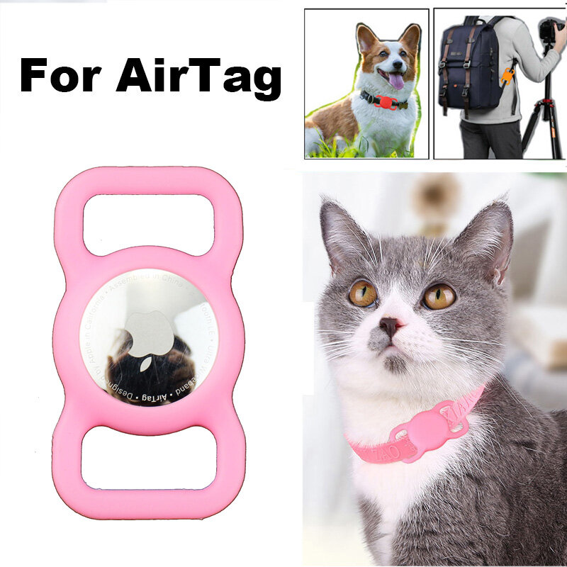 1 قطعة ل أبل Airtag حالة طوق للكلب والقط لتحديد المواقع مكتشف الملونة مضيئة واقية غطاء من السيليكون ل أبل الهواء علامة المقتفي