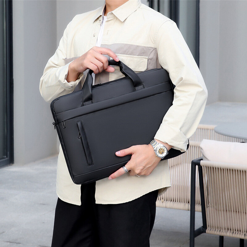 حقائب رجالية رقيقة للرجال حقائب يد مضادة للماء سعة كبيرة حقيبة الكتف حزام كمبيوتر محمول 15.6 بوصة أسود crossبوديباغ