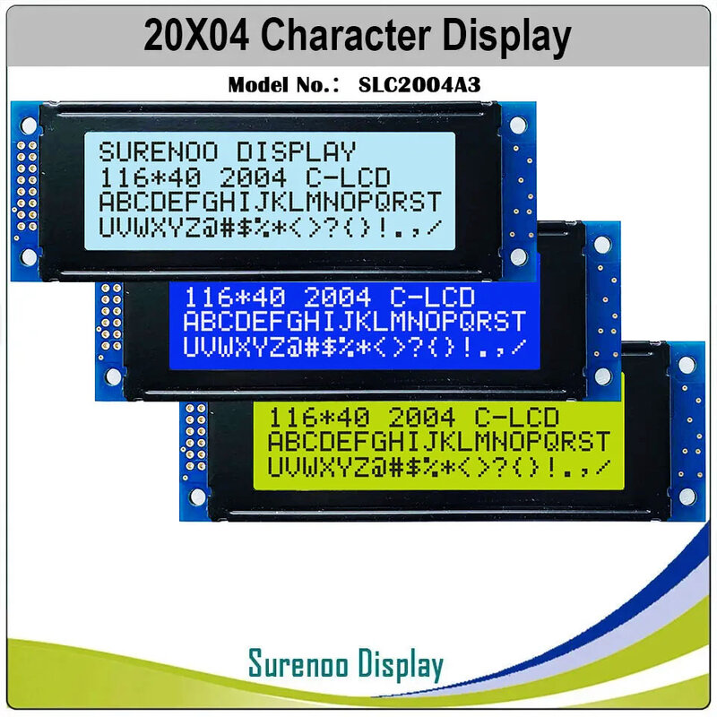 وحدة شاشة suren-lcd ، إضاءة خلفية ليد بيضاء ، إنجليزية ويابانية ، من من من نوع Suren-oo x 40 ، 2x8pin ، 20x4: AC i2c