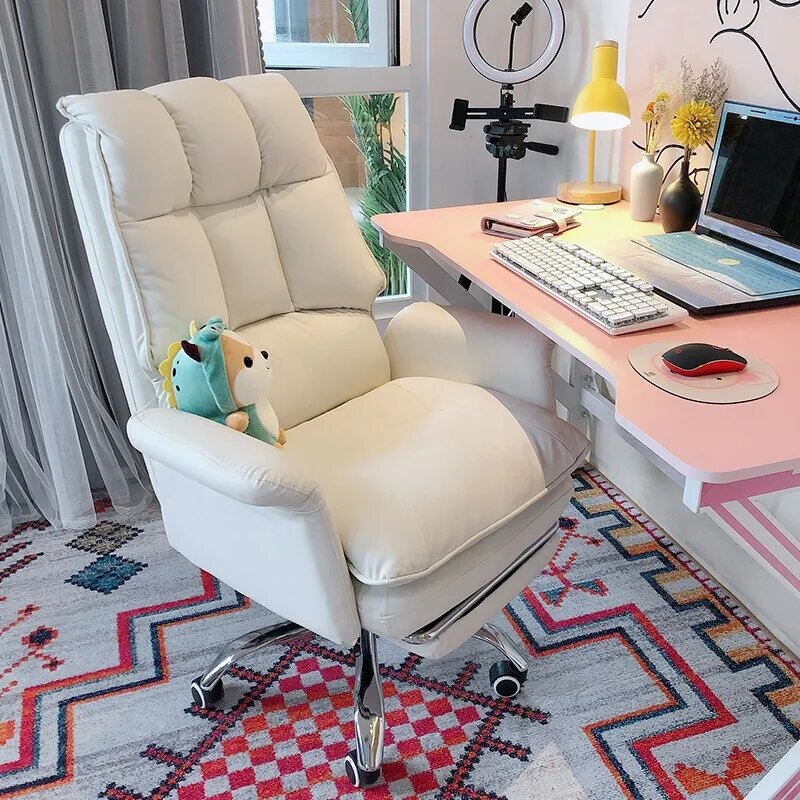 جديد بو كرسي مكتب جلد الوردي كرسي ألعاب الفيديو الكمبيوتر قطب ألعاب لايف مريح كرسي المنزل غرفة نوم أريكة الكراسي الأثاث