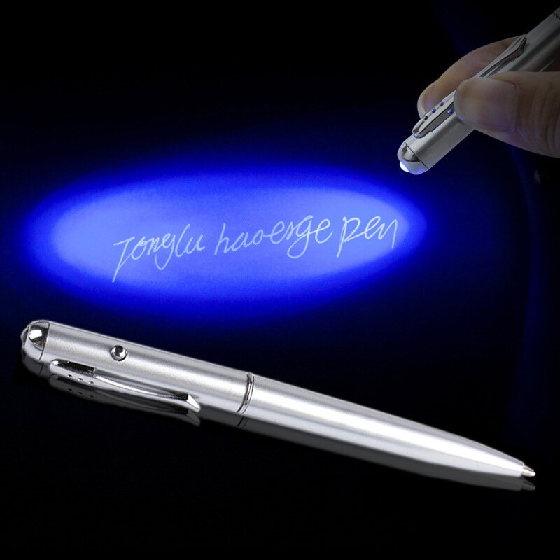 السحر الإبداعي LED UV Light Ballpoint Pen Invisible Ink Pen Writing Drawing Pen point Pens Kids Toy Toy School School School Schools