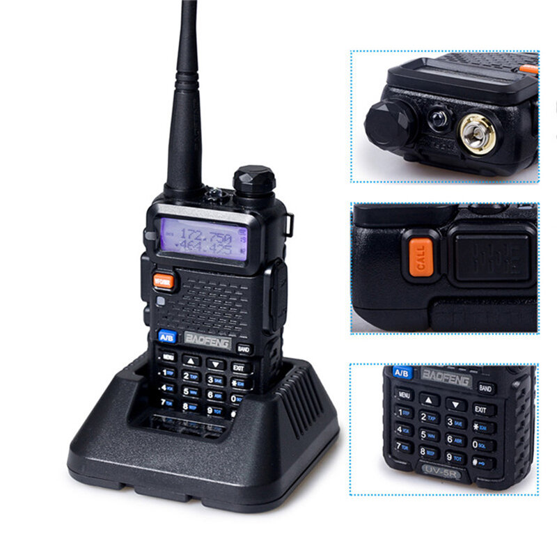 لاسلكي تخاطب Baofeng UV-5R جهاز الإرسال والاستقبال 5 واط/8 واط VHF UHF المحمولة المهنية CB محطة راديو Baofeng UV 5R الصيد لحم الخنزير راديو