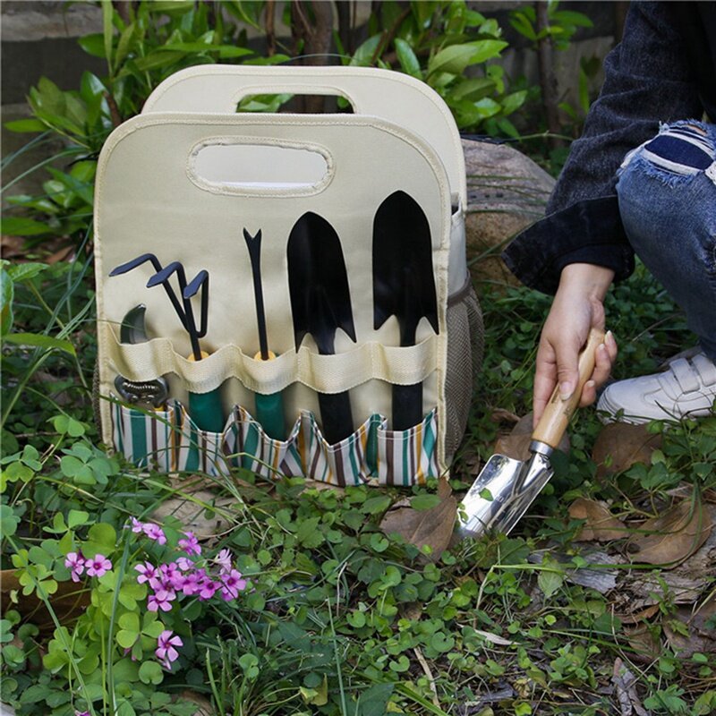 حقيبة أدوات حديقة من قماش أكسفورد ، مجموعة أدوات البستنة ، منظم أدوات محمول متعدد الجيوب ، حقيبة تخزين