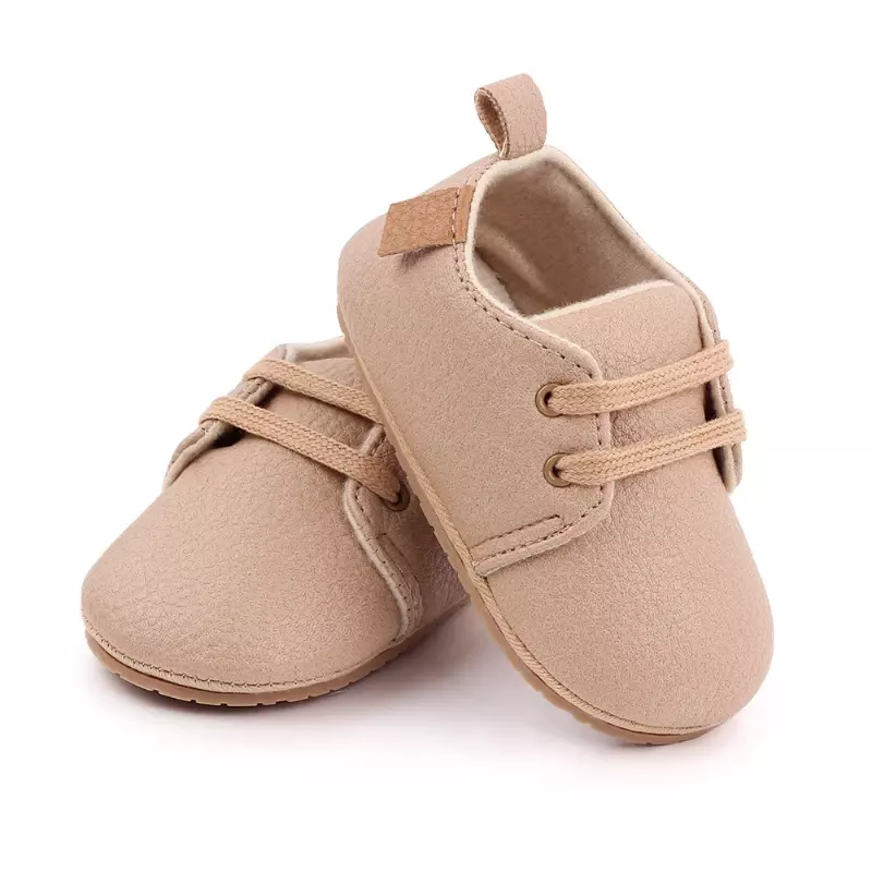 عدم الانزلاق الأولى مشوا أحذية للطفل ، عادية ، بولي Leather الجلود ، الوليد الرضع طفل صبي وفتاة ، 0 إلى 18 متر