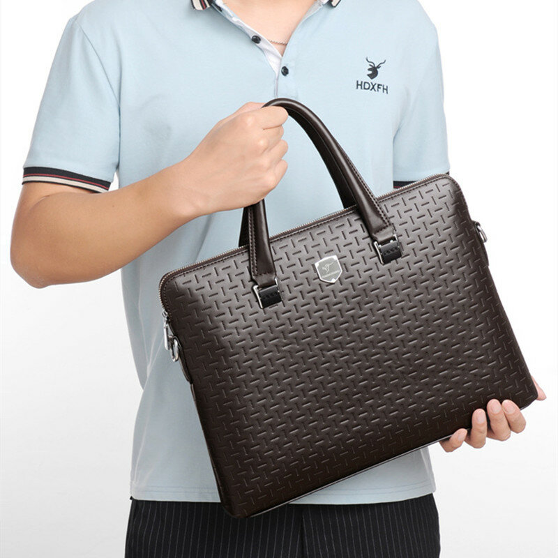 رجال الأعمال حقيبة جلدية سعة كبيرة حقيبة يد عالية الجودة الذكور الكتف رسول حقيبة مكتب حقيبة كمبيوتر محمول