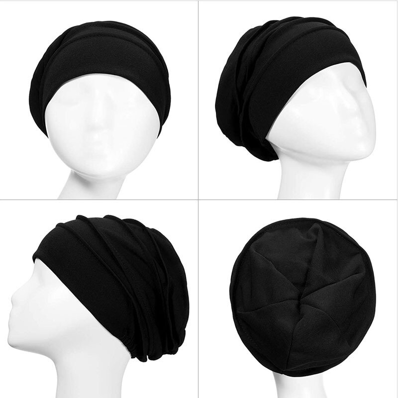 المرأة تنفس قبعة المرأة الحجاب عمامة مرونة القماش قبعة رأس قبعة لينة كشكش السرطان قبعة الكيميائي مسلم الهندي القبعات