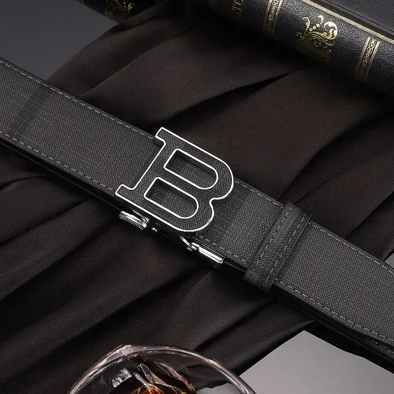 حزام بإبزيم أوتوماتيكي من الجلد الأصلي للرجال ، حزام خصر للرجال ، جودة عالية ، مصمم علامة تجارية فاخرة ، جينز عصري ، 10000