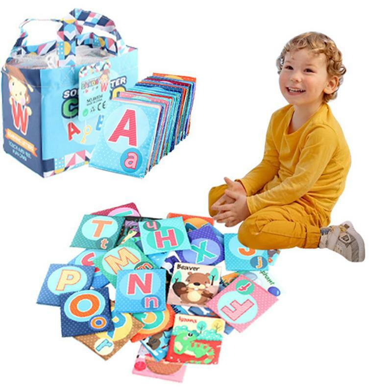 لينة الأبجدية الطفل بطاقات فلاش اللعب بطاقات الأبجدية الناعمة مع حقيبة تخزين القماش للأطفال الرضع قابل للغسل لينة رسالة لعبة ل