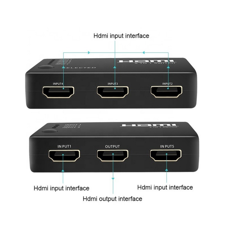 محول HDMI متوافق مع 5 منافذ لاسلكي عن بعد 1080P 5 في 1 خارج 4K ل XBOX 360 PS3 PS4 أندرويد HDTV الجلاد