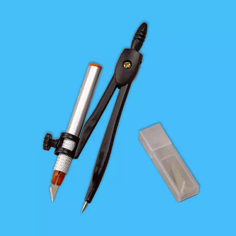 سكين بوصلة معدنية متعددة الوظائف من تانغ ، قاطع ورق ، أدوات مكتبية للرسم ، قاطع دائري ، تعليم
