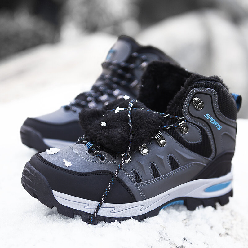ماركة الشتاء الرجال الأحذية الدافئة الرجال الثلوج 2023 جودة عالية جلد مقاوم للماء الرجال أحذية رياضية في الهواء الطلق الرجال المشي أحذية العمل الأحذية