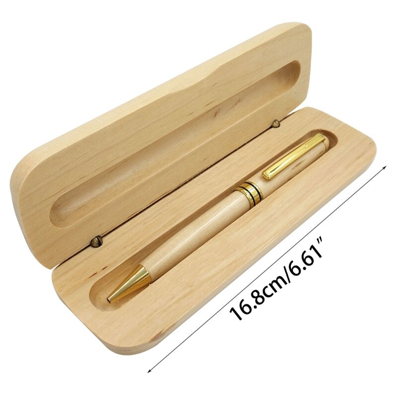 قلم حبر جاف متعدد الوظائف مع صندوق 0.5 مم قلم توقيع خشب القيقب قلم كتابة