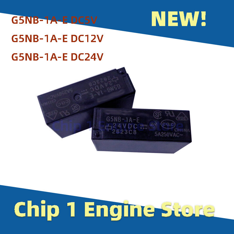 الأصلي تتابع صغير ، G5NB-1A-E ، DC12V ، DC24V ، DC5V ، 5A ، 250 فولت ، 5 قطعة