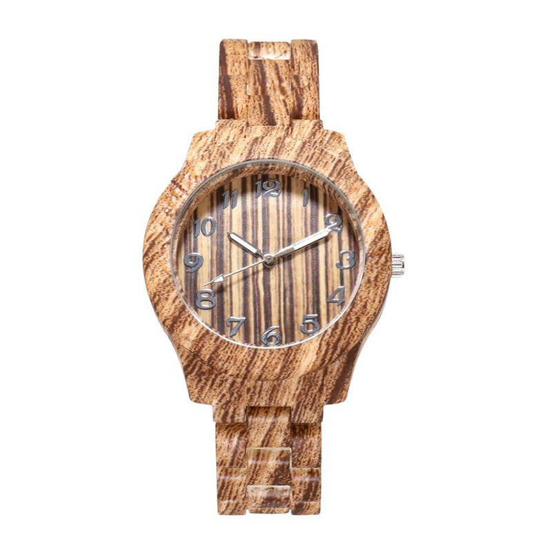 ساعة كوارتز رجالية من الحبوب الخشبية ، عصرية رقمية وعالية الجودة
