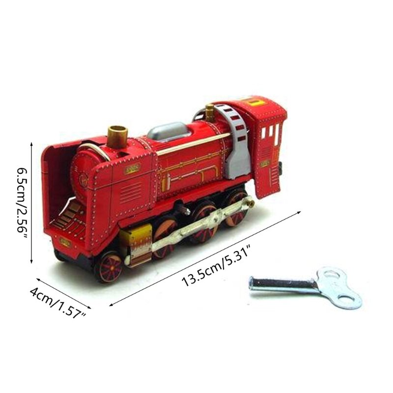 مجموعة الكبار الرجعية يختتم القطارات لعبة معدن القصدير تشغيل القطارات شكل عقارب الساعة الميكانيكية لعبة الشكل الاطفال هدية