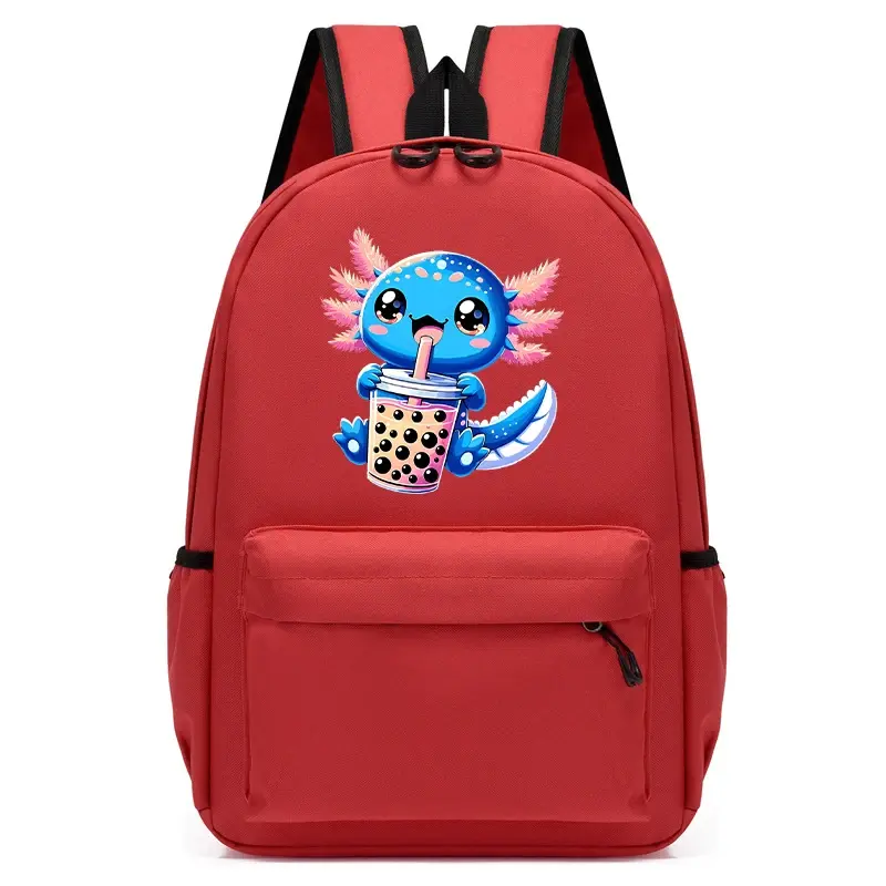 حقيبة ظهر Boba Axolotl للشاي الفقاعي للأولاد والبنات ، حقيبة مدرسية خفيفة الوزن مقاومة للماء ، حقيبة كتب للأطفال ، حقائب ظهر للأطفال ، حقيبة نهارية
