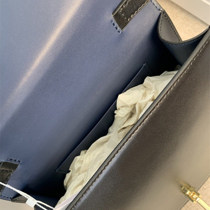 حقيبة كروس من الجلد الطبيعي للنساء ، حقيبة صغيرة بكتف واحد ، مشبك معدني على شكل حرف T ، حقيبة عصرية كلاسيكية