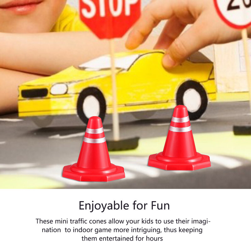 20 قطعة صغيرة من البلاستيك المرور الطريق المخاريط اللعب التدريب علامات الطريق الأطفال لعبة تعليمية رياض الأطفال وسائل تعليمية