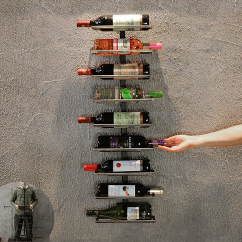 المعادن الحائط النبيذ الرف حامل التخزين وحدة المنزل قبو زجاجة الزجاج الرف