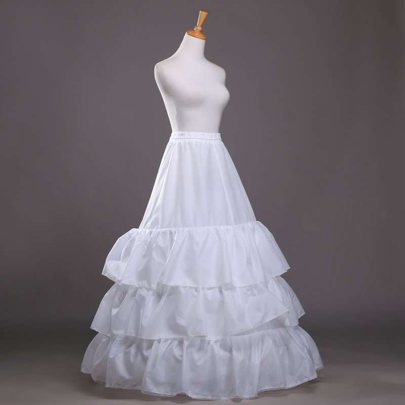 عالية الجودة الأبيض 3 طبقات الكشكشة فستان زفاف ثوب نسائي 2018 جديد وصول جميل ثوب الزفاف ثوب نسائي