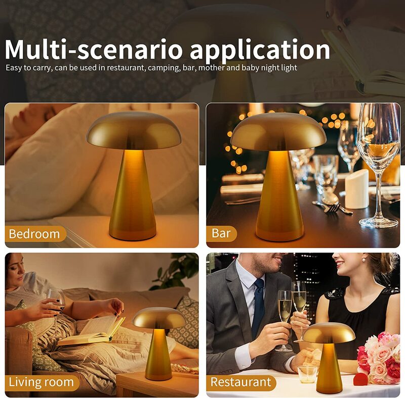 مصابيح طاولة بمصابيح LED جديدة لعام 2023 مصابيح قابلة للمس وتعتيم للمطاعم والسرير قابلة لإعادة الشحن أضواء ليلية لتزيين غرفة النوم قابلة للتعتيم