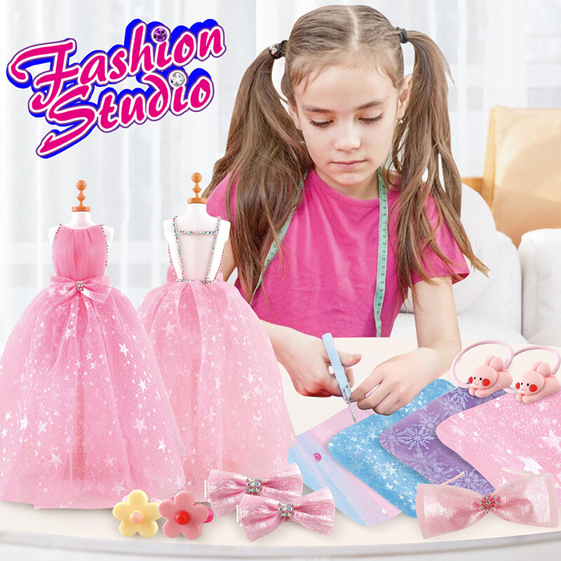 مجموعة مشغولات يدوية للفتيات ، مجموعات مصمم أزياء للأطفال ، ألعاب صنع ملابس الأميرة ، 6 أطفال زائد