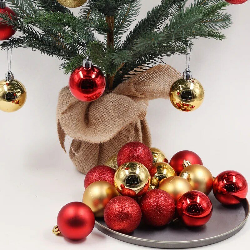 زينة عيد الميلاد والحلي الحلي زينة عشية العام الجديد كرات شجرة لعبة بيع 2024