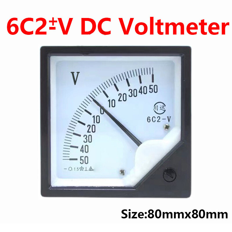 6C2-V مؤشر نوع تيار مستمر الإيجابية والسلبية الفولتميتر الإيجابية والسلبية 50 فولت 100 فولت 150 فولت 200 فولت 250 فولت
