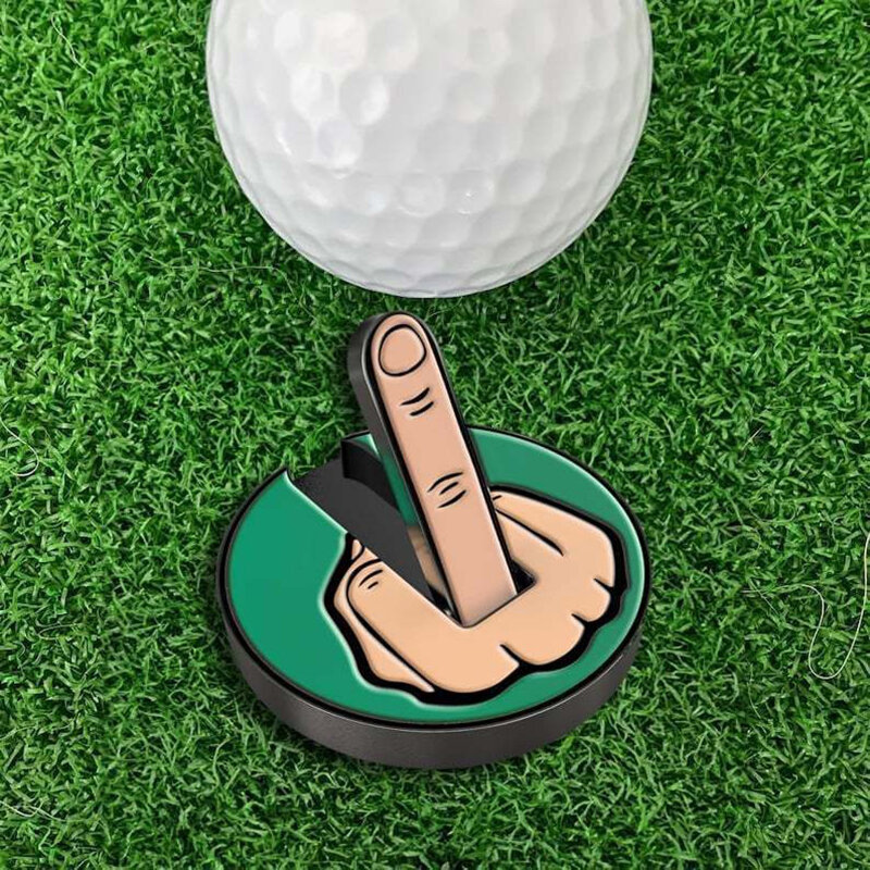 علامة كرة الجولف الإصبع الأوسط ، مشبك قبعة الجولف ، إكسسوارات علامة الموضع المغناطيسية القابلة للإزالة ، مضحك