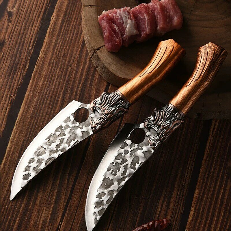 2 أنواع سكين نزع العظم 6 بوصة الفولاذ المقاوم للصدأ سكين صيد التكتيكية الألفية سكين صيد الشيف سكين الجزار اللحوم الساطور