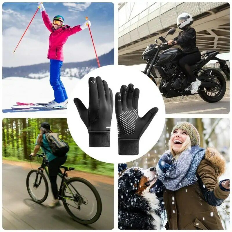 قفازات مانعة للانزلاق لركوب الدراجات ، مانعة للانزلاق ، مقاومة للاهتراء ، مقاومة للصدمات ، لممارسة الرياضات الخارجية ، للشتاء