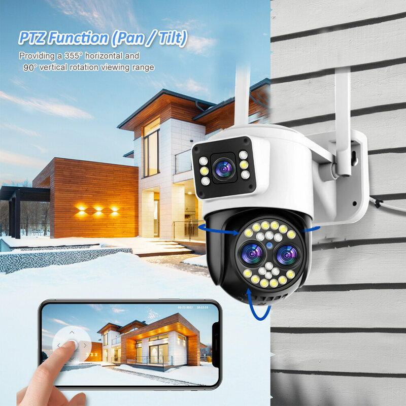 كاميرا IP CCTV لاسلكية ، واي فاي ، مقاومة للماء ، إمالة عموم في الهواء الطلق ، التطبيق ، YOOSEE ، 12 ميجابكسل