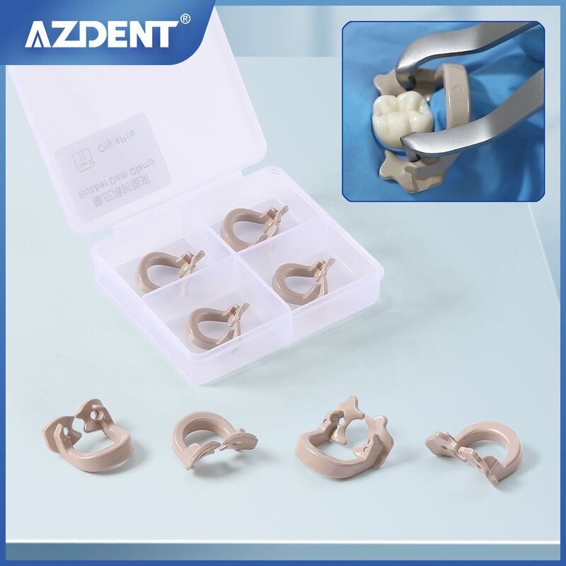 AZDENT 4 قطعة الأسنان المطاط سد المشابك سد المطاط حاجز كليب الراتنج المواد أوتوكلافابل 134 ℃ طبيب الأسنان أدوات مختبر الأسنان