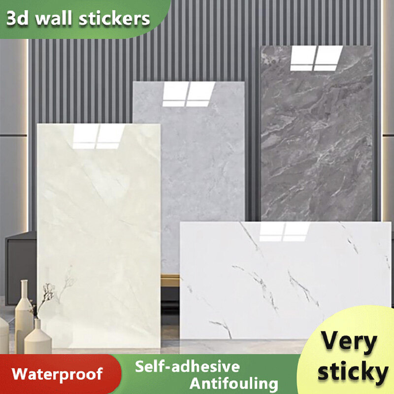 سميكة ذاتية اللصق ملصقات الحائط البلاستيكية ، بلاط الأرضيات الرخام ، ملصقا الأرض الحمام ، ملصقا الجدار مقاوم للماء ، غرفة جدار ، 30 سنتيمتر x 60 سنتيمتر